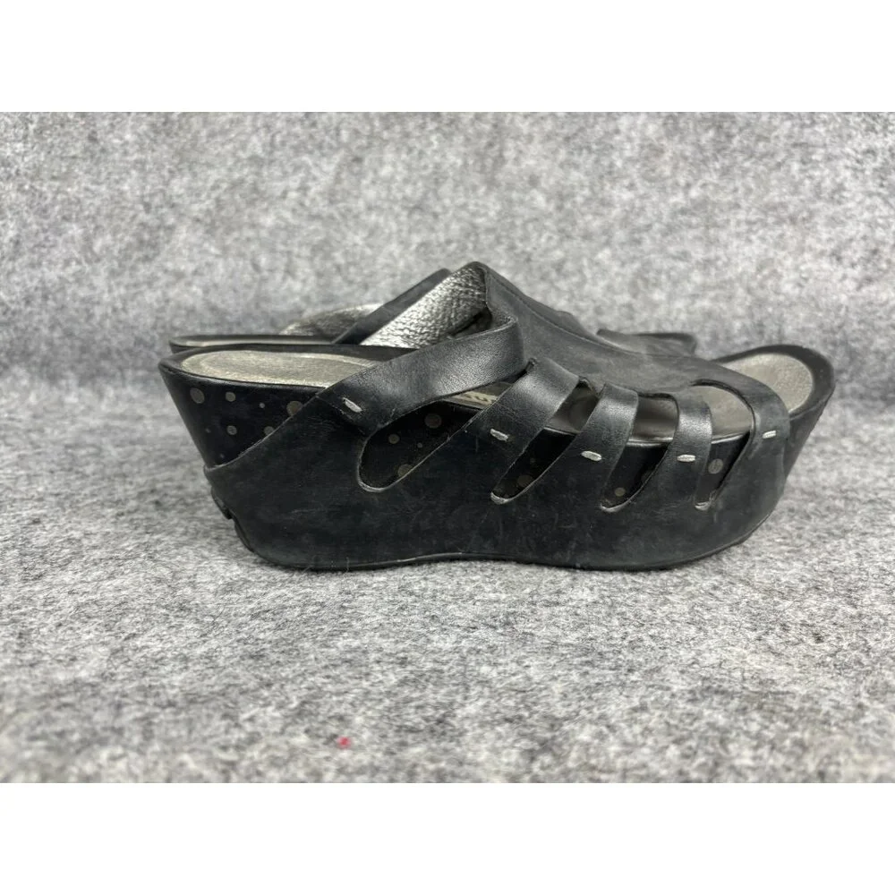 Tsubo Shoes Womens Size 7 Black Wedge Mule Sandals Platform Comfort SN-4239‎